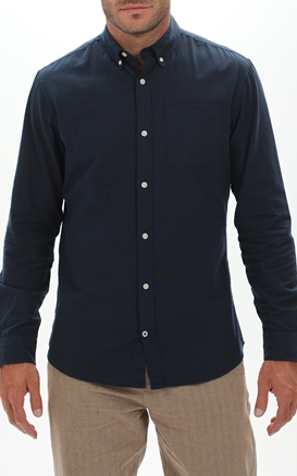 JACK & JONES-Ανδρικό πουκάμισο JACK & JONES 12182486 JJEOXFORD SHIRT LS NOOS μπλε